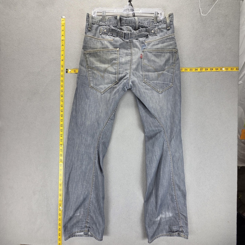 Vintage Levis Engineered Jeans Mens 31x32 Gray Buckle Back Twisted Button Fly